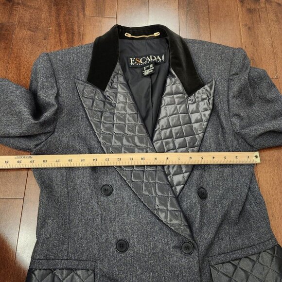 Escada by Margaretha Ley women's gray wool cashmere blazer in size 42 - Picture 10 of 10